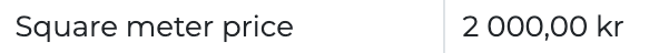 Price per m2