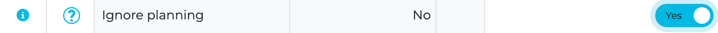Ignore planning switch